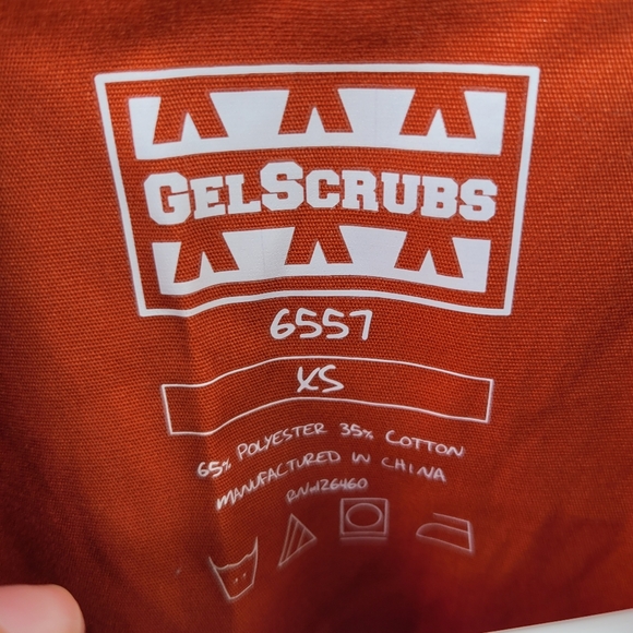 Gel scrubs | XS | Burnt Orange | Texas Longhorns Embroidered Logo - Picture 4 of 6